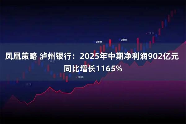 凤凰策略 泸州银行：2025年中期净利润902亿元 同比增长1165%
